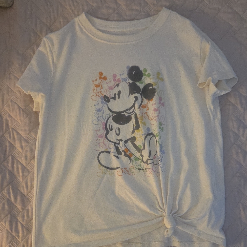 abercrombie kids White Short-Sleeve Mickey Graphic Tee with Rainbow Accents